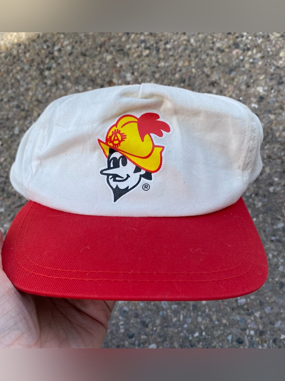 Vintage Albuquerque Dukes Hat Snapback Cream Red Minor League baseball
